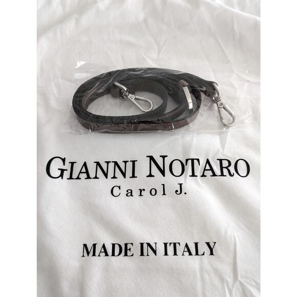 NWT Gianni Notaro Brown Leather Shoulder Bag Made in Italy Designer Handbag - Picture 4 of 9